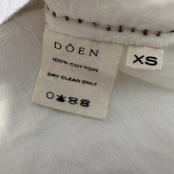 DOEN Womens Peasant Top Size XS Relaxed Fit Boho Embroidered Boho - Picture 5 of 9